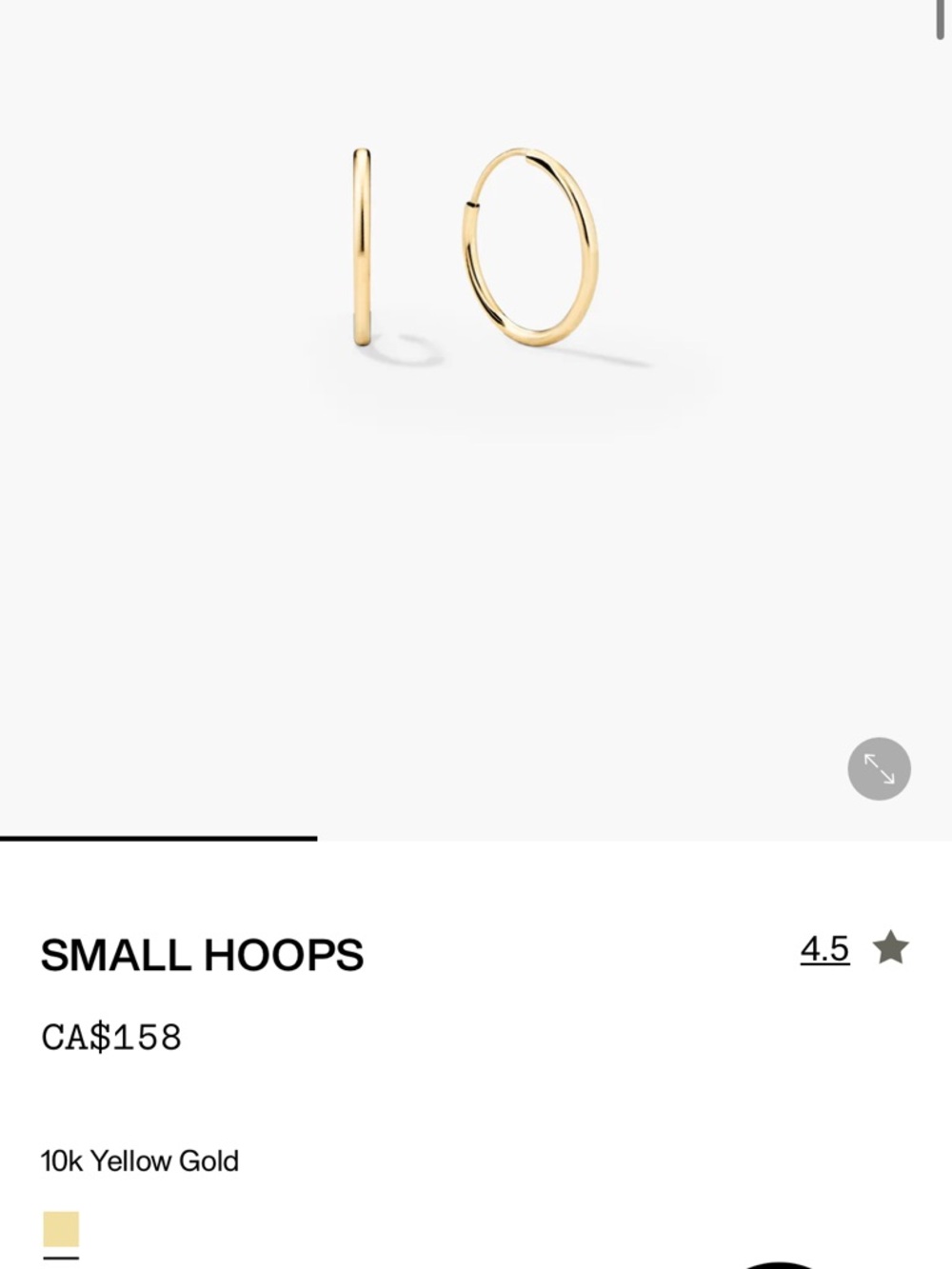 Mejuri Small Hoops in Yellow Gold